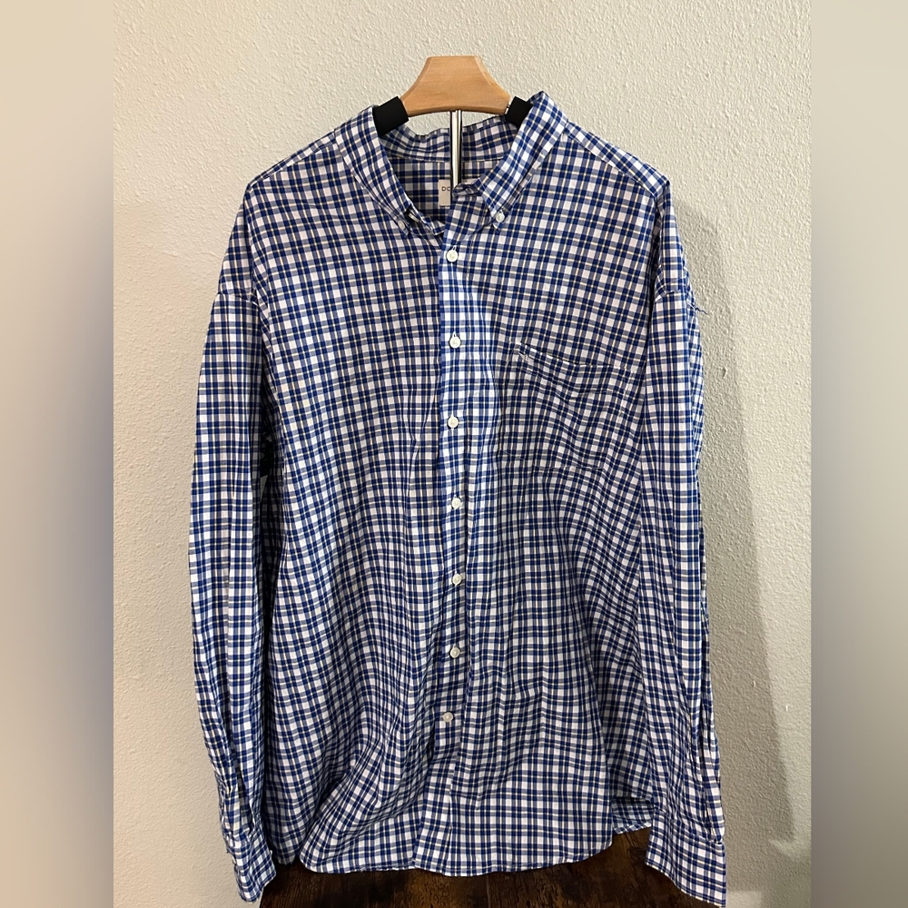 Dockers Men's Blue and White Checkered Shirt